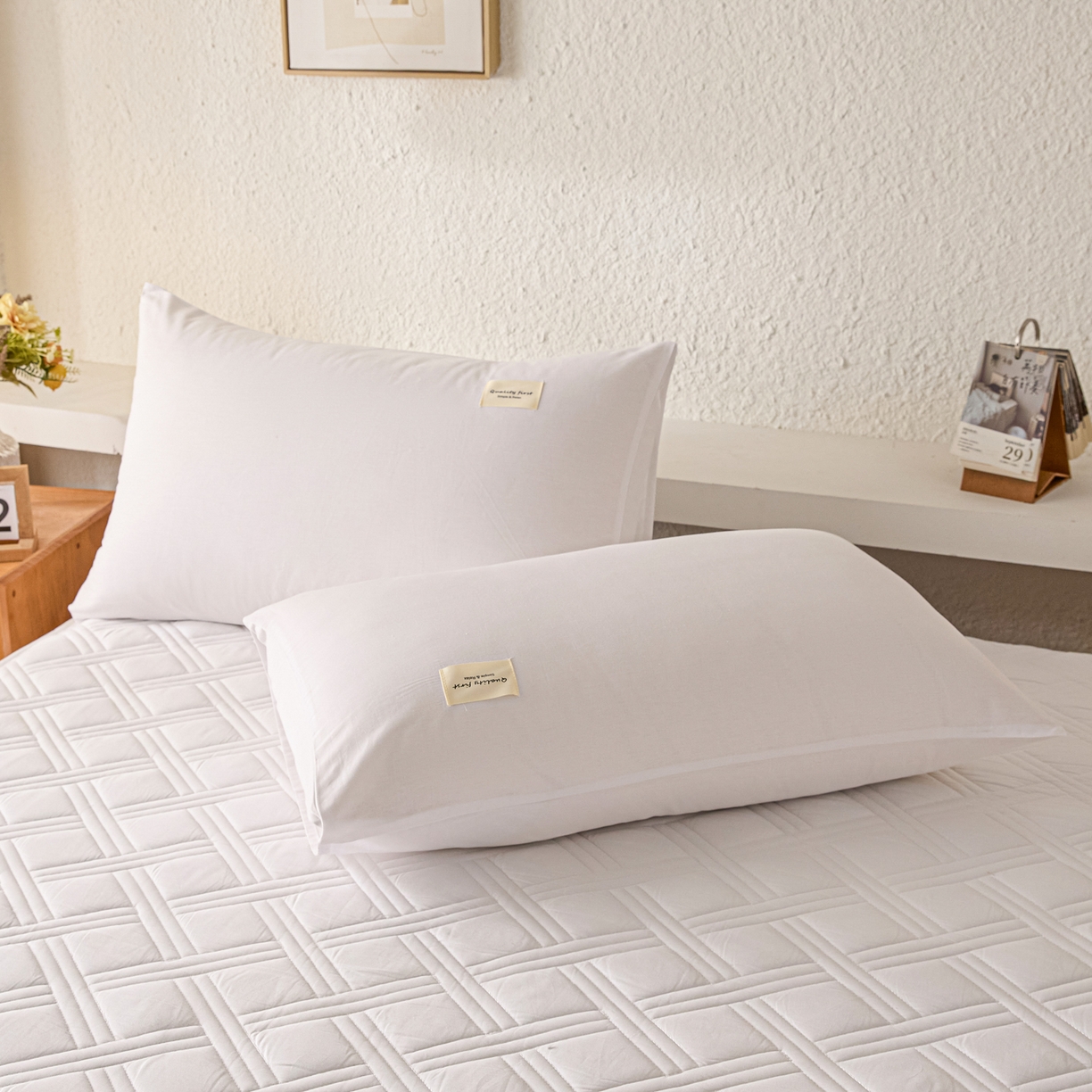 91家纺网 家纺一手货源 找家纺 衿成家纺 2025新款全棉夹棉单床笠床笠单件方格子 方格子-纯自