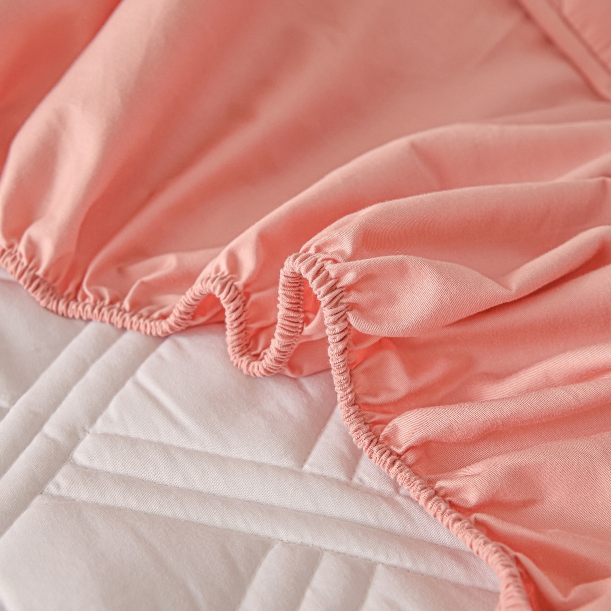 91家纺网 家纺一手货源 找家纺 衿成家纺 2025新款全棉夹棉单床笠床笠单件方格子 方格子-淡粉