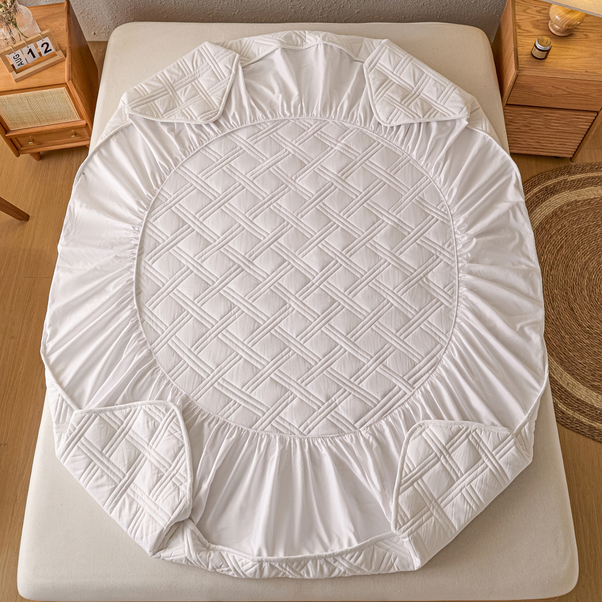 91家纺网 家纺一手货源 找家纺 衿成家纺 2025新款全棉夹棉单床笠床笠单件方格子 方格子-纯自