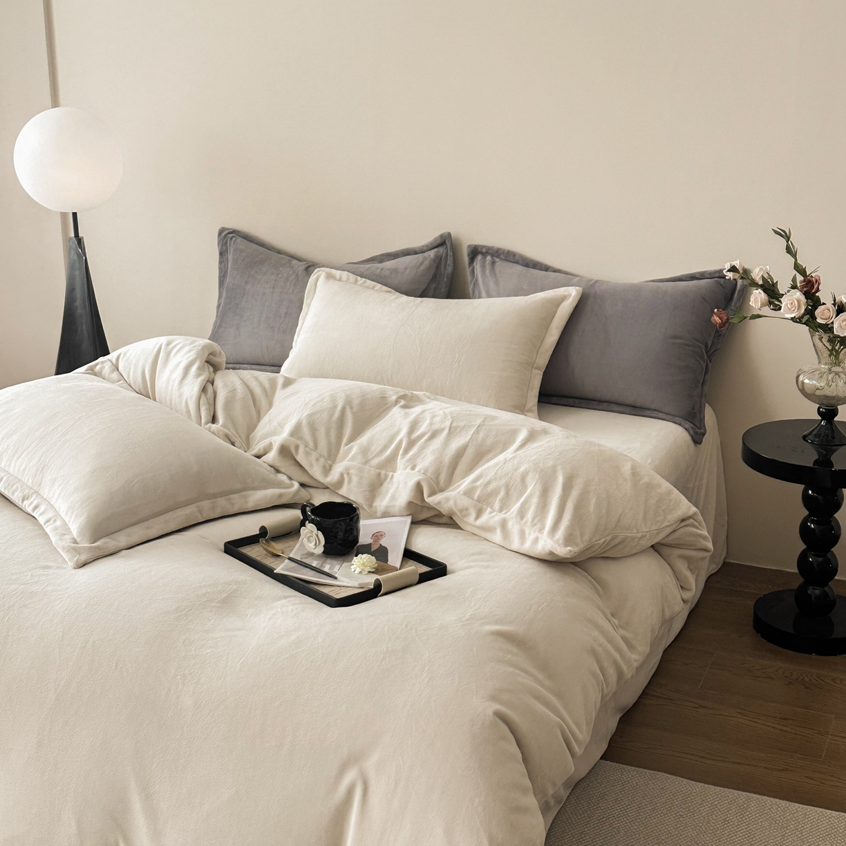 91家纺网 家纺一手货源 找家纺 （总）禧禾 2025新款A类300G醇厚速暖绒四件套牛奶绒四件套