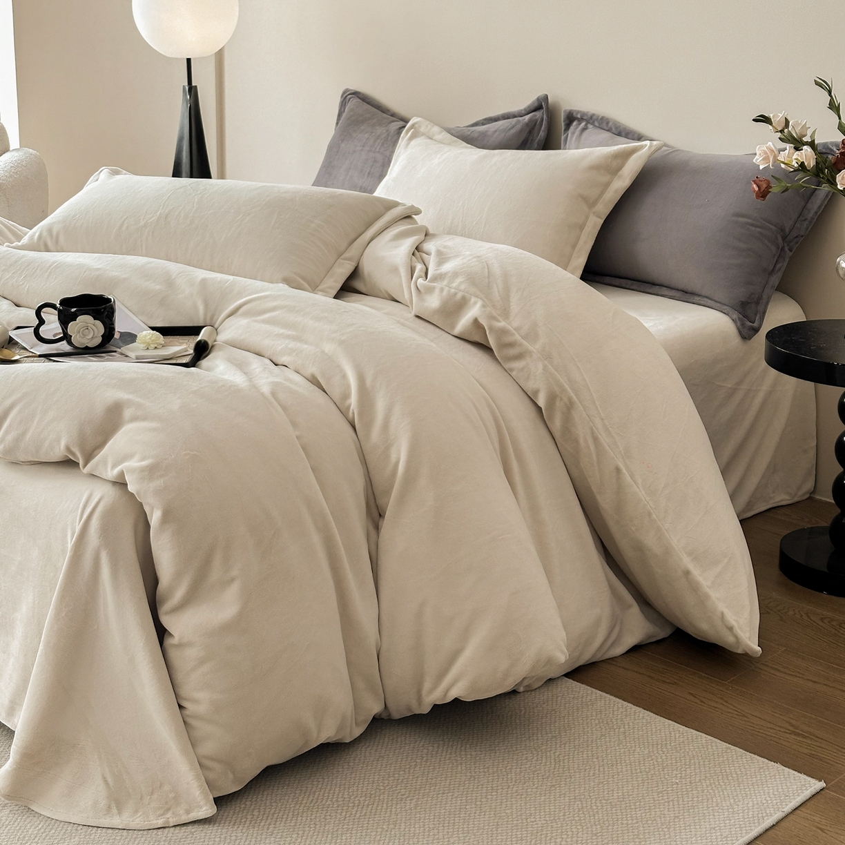 91家纺网 家纺一手货源 找家纺 （总）禧禾 2025新款A类300G醇厚速暖绒四件套牛奶绒四件套