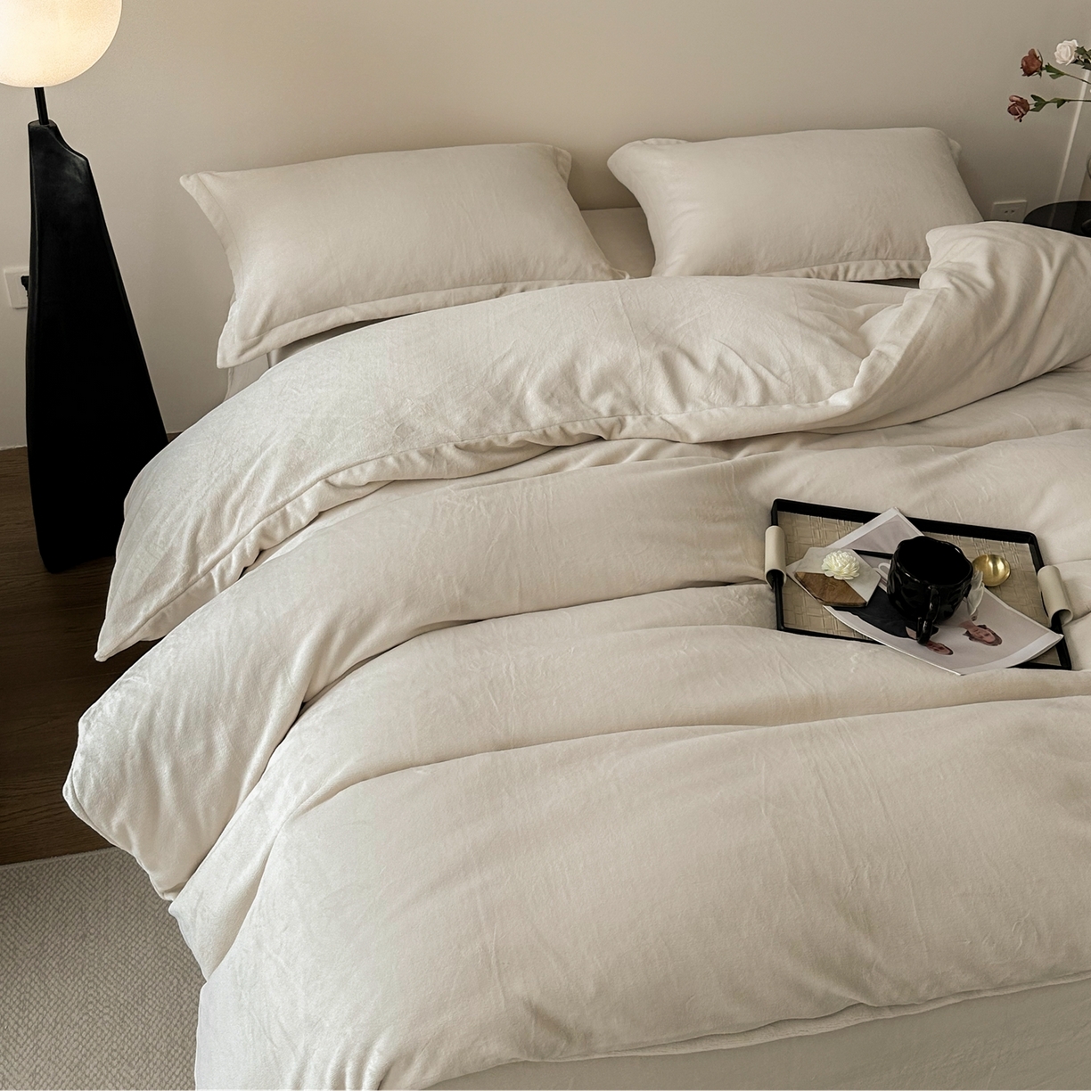 91家纺网 家纺一手货源 找家纺 （总）禧禾 2025新款A类300G醇厚速暖绒四件套牛奶绒四件套