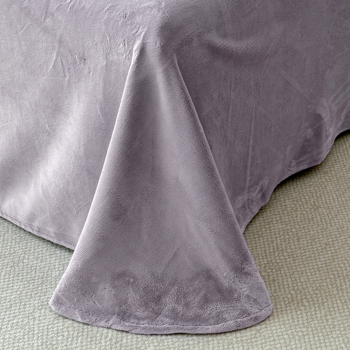 91家纺网 家纺一手货源 找家纺 禧禾 2025新款A类300G醇厚速暖绒四件套牛奶绒四件套 淡雅紫