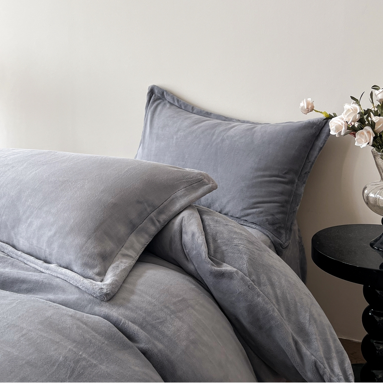 禧禾 2025新款A类300G醇厚速暖绒四件套牛奶绒四件套 高级灰