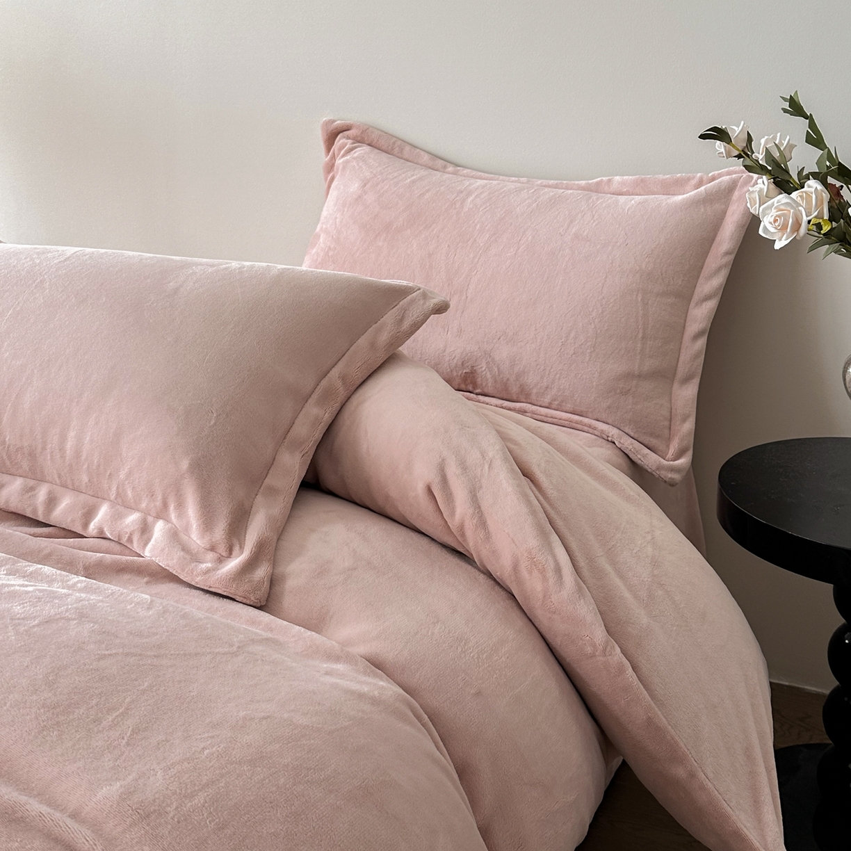 禧禾 2025新款A类300G醇厚速暖绒四件套牛奶绒四件套 婴儿粉