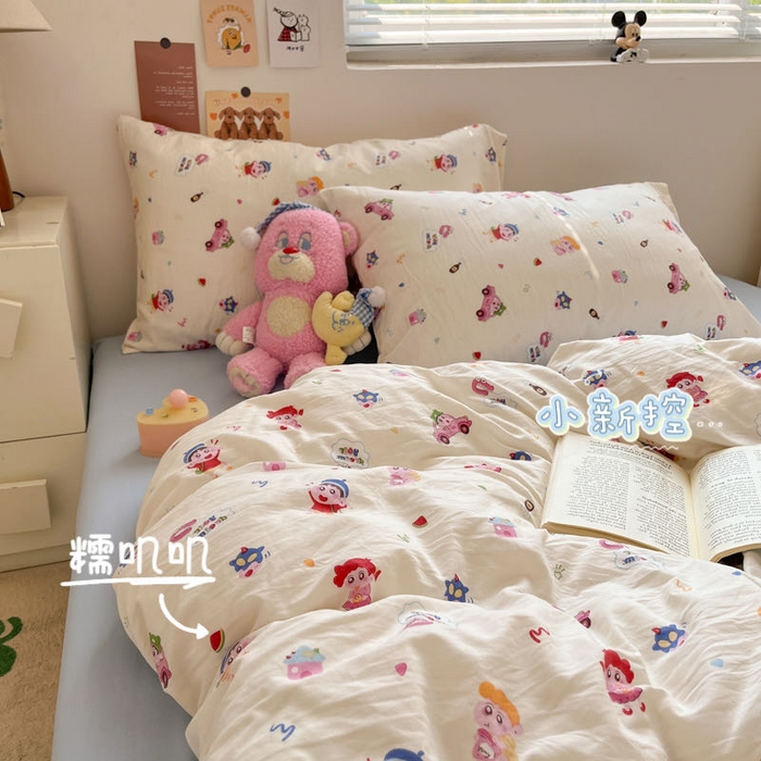 91家纺网 家纺一手货源 找家纺 （总）澜妃 2025新款糯叽叽水洗棉简单款四件套