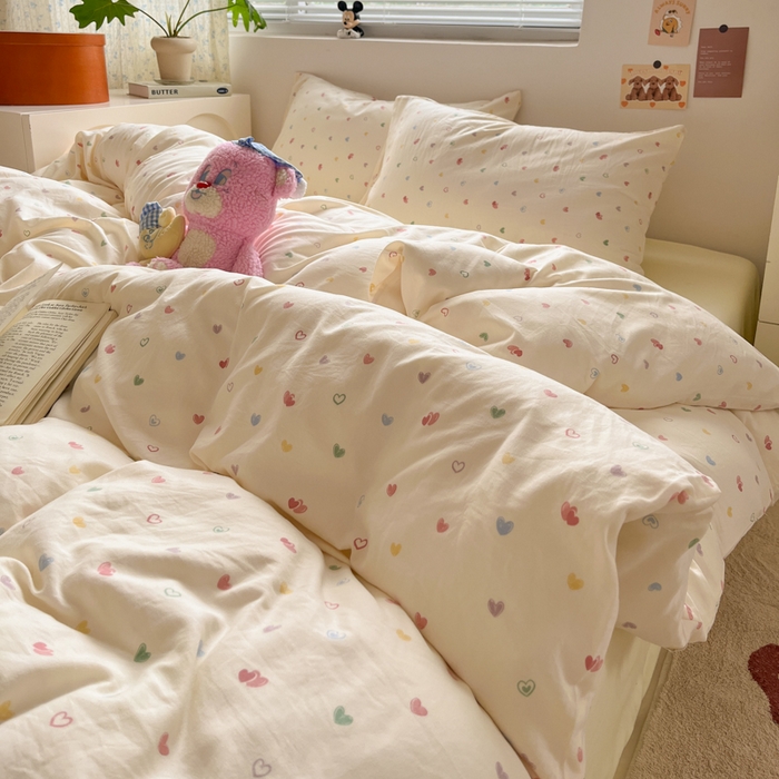 91家纺网 家纺一手货源 找家纺 （总）澜妃 2025新款糯叽叽水洗棉简单款四件套