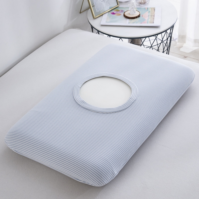 91家纺网 家纺一手货源 找家纺 大黄蜂家居家纺 2025新款暖感德绒万能魔术枕套 蓝细条