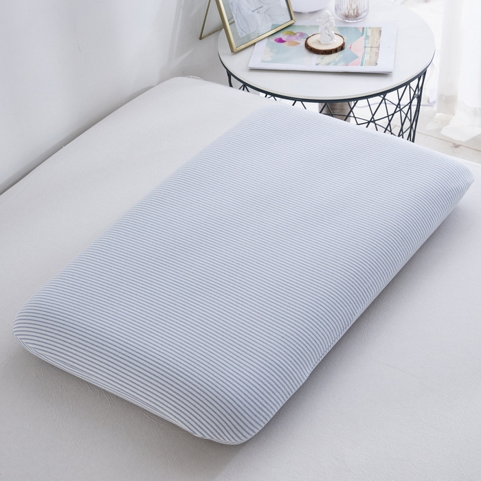 91家纺网 家纺一手货源 找家纺 大黄蜂家居家纺 2025新款暖感德绒万能魔术枕套 蓝细条