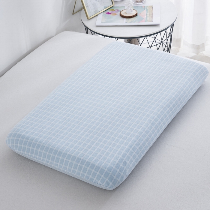 91家纺网 家纺一手货源 找家纺 大黄蜂家居家纺 2025新款暖感德绒万能魔术枕套 蓝小格