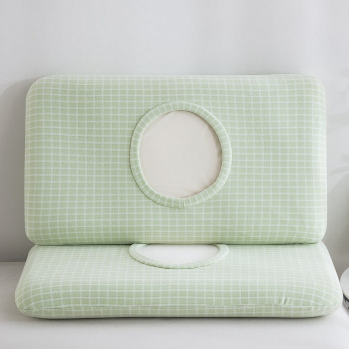 91家纺网 家纺一手货源 找家纺 大黄蜂家居家纺 2025新款暖感德绒万能魔术枕套 果绿小格