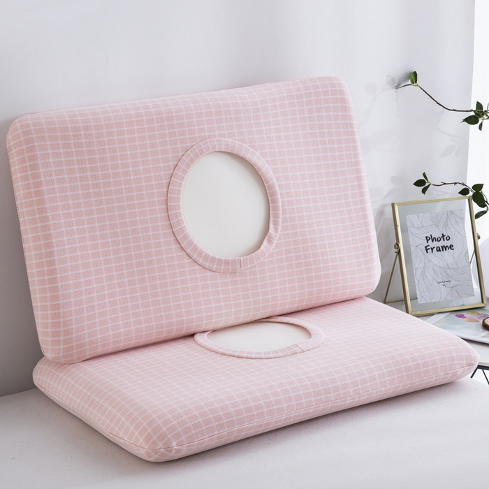 91家纺网 家纺一手货源 找家纺 大黄蜂家居家纺 2025新款暖感德绒万能魔术枕套 粉小格