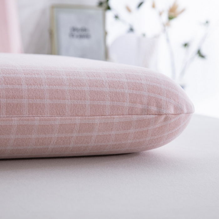 91家纺网 家纺一手货源 找家纺 大黄蜂家居家纺 2025新款暖感德绒万能魔术枕套 粉小格