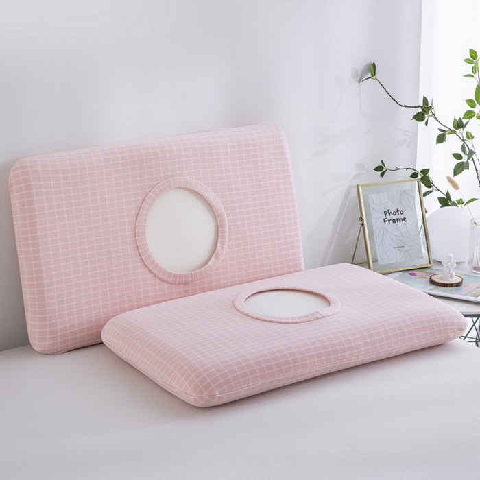 大黄蜂家居家纺 2025新款暖感德绒万能魔术枕套 粉小格