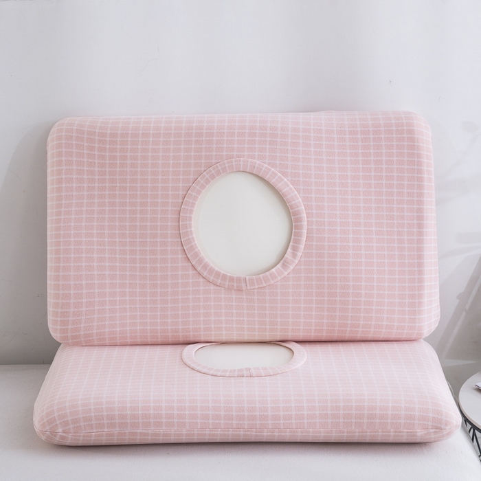 91家纺网 家纺一手货源 找家纺 大黄蜂家居家纺 2025新款暖感德绒万能魔术枕套 粉小格