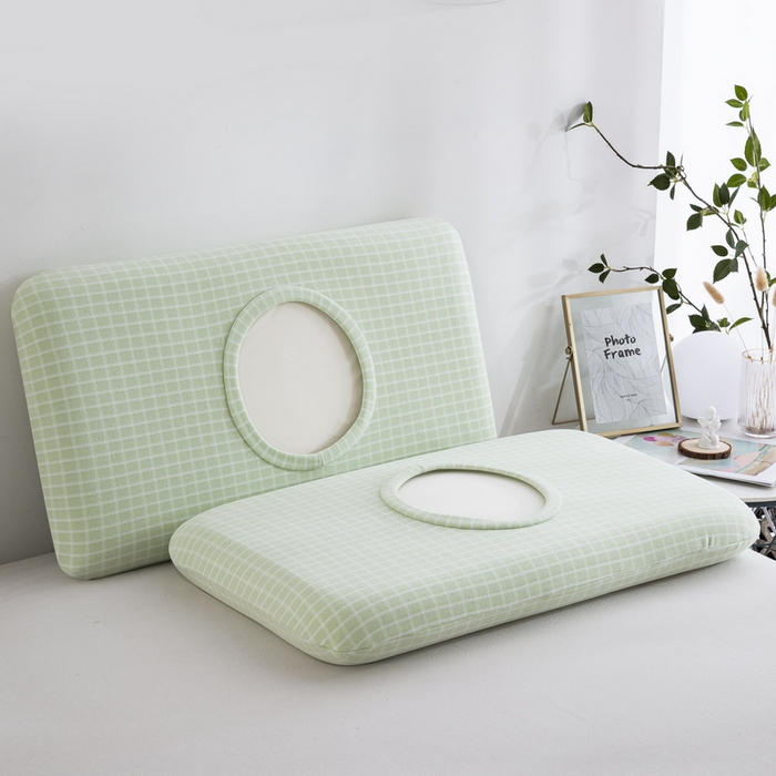 91家纺网 家纺一手货源 找家纺 大黄蜂家居家纺 2025新款暖感德绒万能魔术枕套 果绿小格