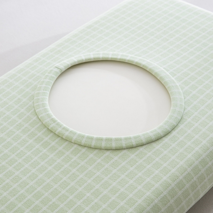 91家纺网 家纺一手货源 找家纺 大黄蜂家居家纺 2025新款暖感德绒万能魔术枕套 果绿小格