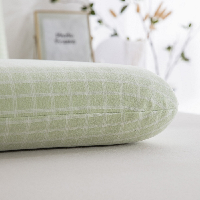 91家纺网 家纺一手货源 找家纺 大黄蜂家居家纺 2025新款暖感德绒万能魔术枕套 果绿小格