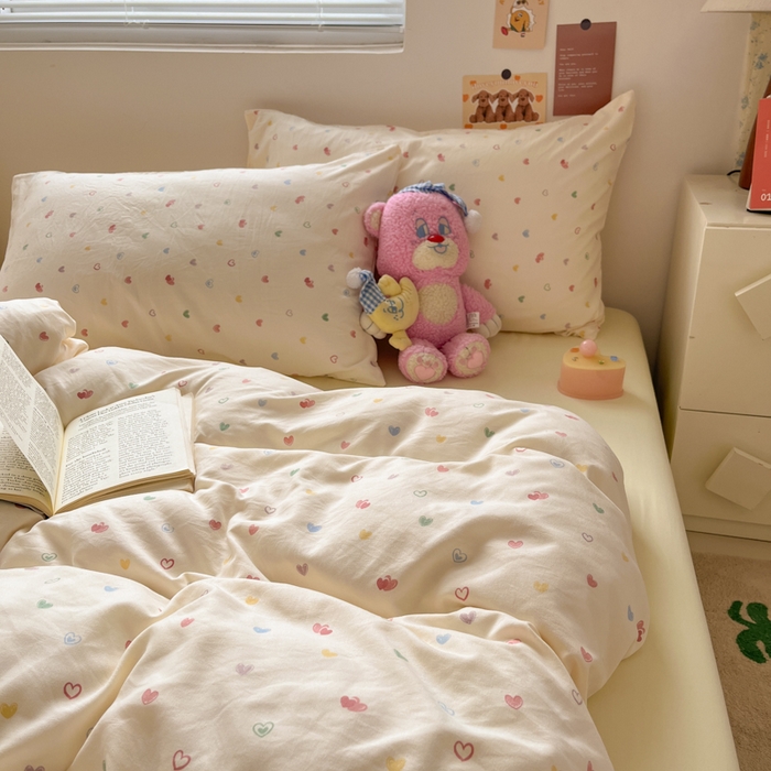 91家纺网 家纺一手货源 找家纺 （总）澜妃 2025新款糯叽叽水洗棉简单款四件套