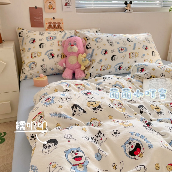 91家纺网 家纺一手货源 找家纺 （总）澜妃 2025新款糯叽叽水洗棉简单款四件套