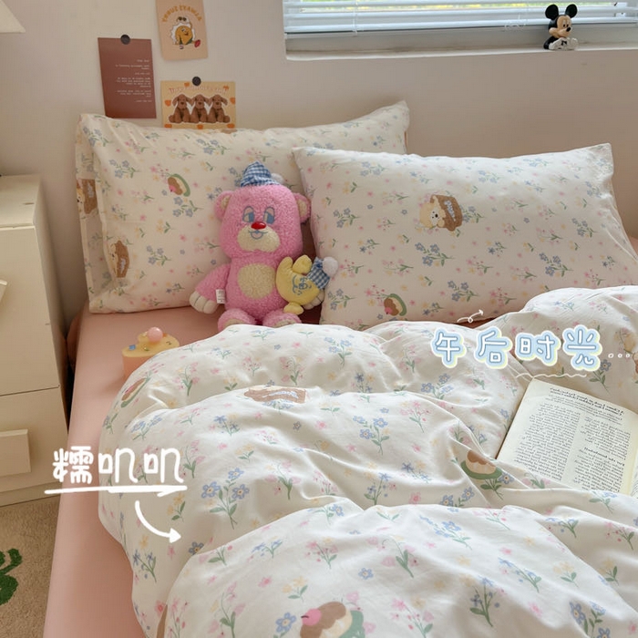 91家纺网 家纺一手货源 找家纺 （总）澜妃 2025新款糯叽叽水洗棉简单款四件套