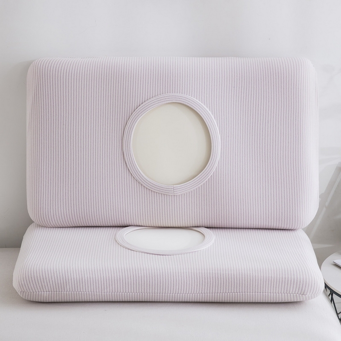 91家纺网 家纺一手货源 找家纺 大黄蜂家居家纺 2025新款暖感德绒万能魔术枕套 紫细条