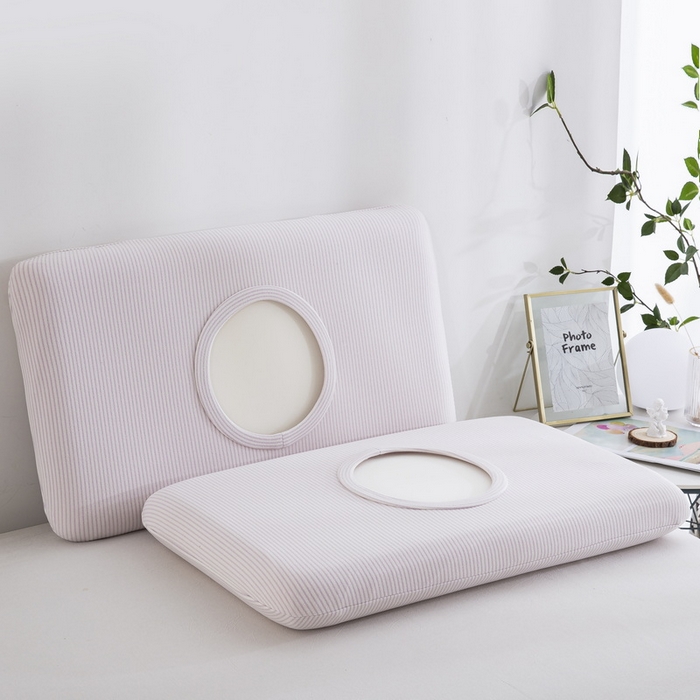 大黄蜂家居家纺 2025新款暖感德绒万能魔术枕套 紫细条