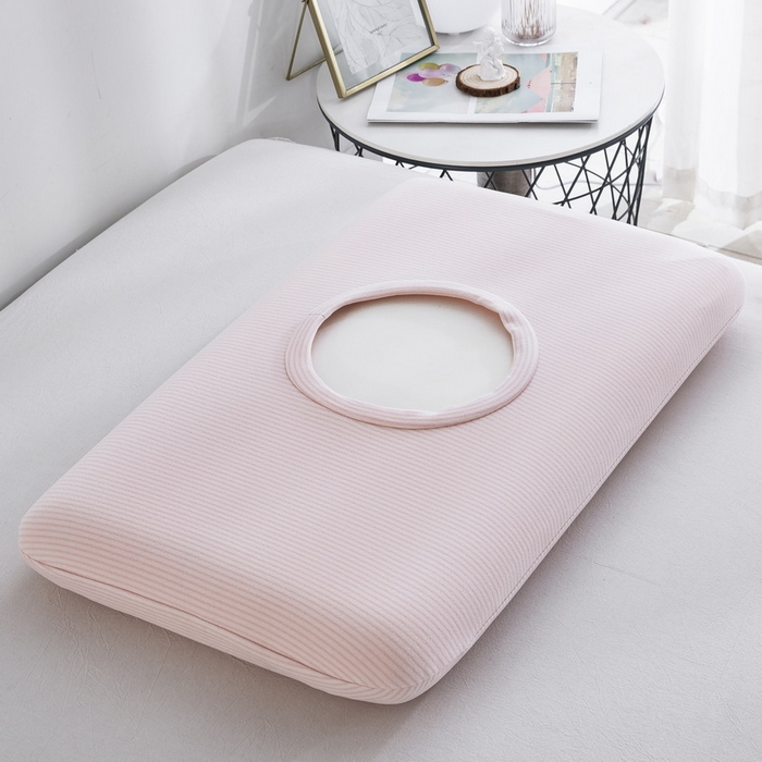 91家纺网 家纺一手货源 找家纺 大黄蜂家居家纺 2025新款暖感德绒万能魔术枕套 粉细条