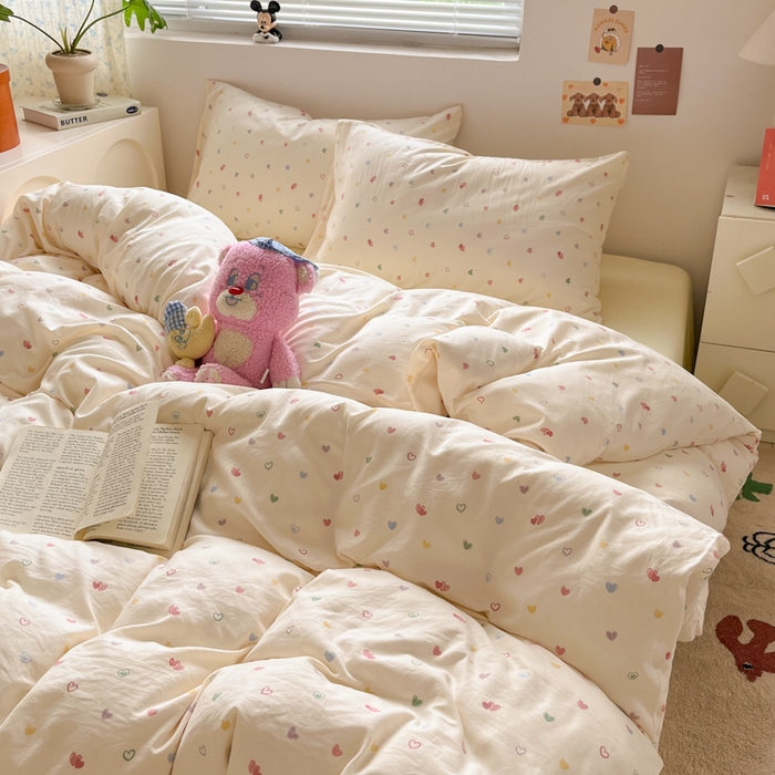 91家纺网 家纺一手货源 找家纺 （总）澜妃 2025新款糯叽叽水洗棉简单款四件套