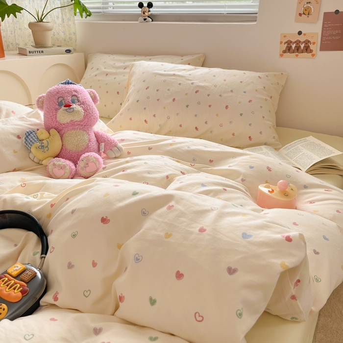 91家纺网 家纺一手货源 找家纺 （总）澜妃 2025新款糯叽叽水洗棉简单款四件套