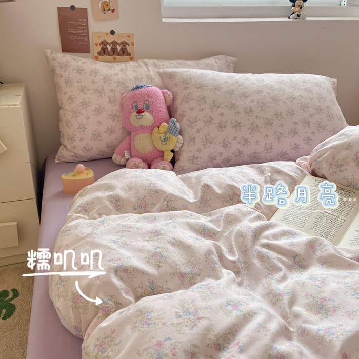 91家纺网 家纺一手货源 找家纺 （总）澜妃 2025新款糯叽叽水洗棉简单款四件套