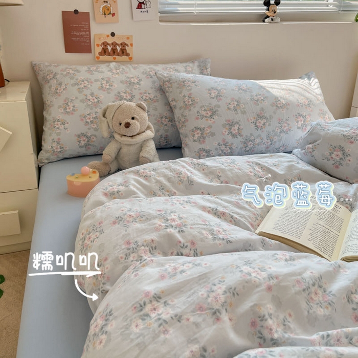 91家纺网 家纺一手货源 找家纺 （总）澜妃 2025新款糯叽叽水洗棉简单款四件套