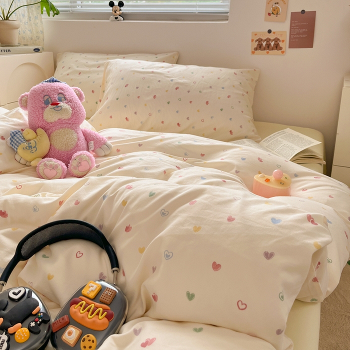 91家纺网 家纺一手货源 找家纺 （总）澜妃 2025新款糯叽叽水洗棉简单款四件套