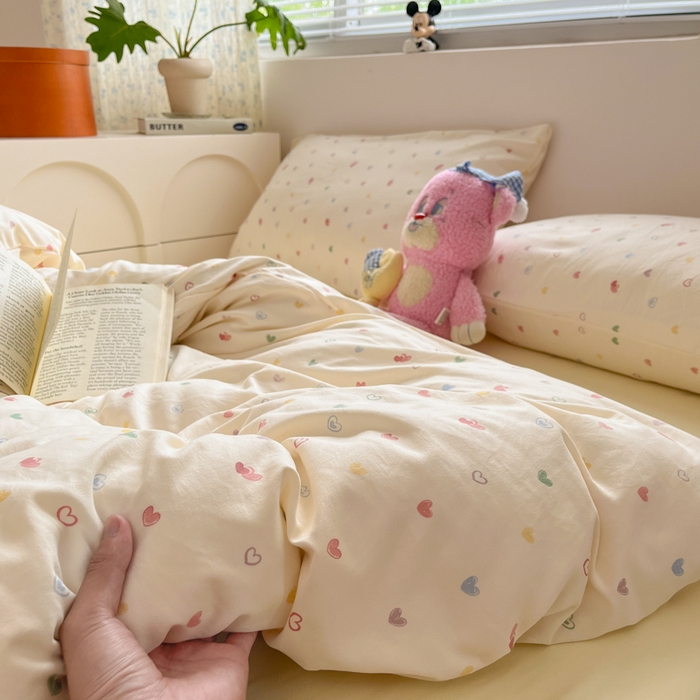 91家纺网 家纺一手货源 找家纺 （总）澜妃 2025新款糯叽叽水洗棉简单款四件套