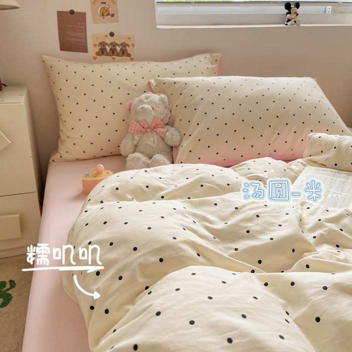 91家纺网 家纺一手货源 找家纺 （总）澜妃 2025新款糯叽叽水洗棉简单款四件套