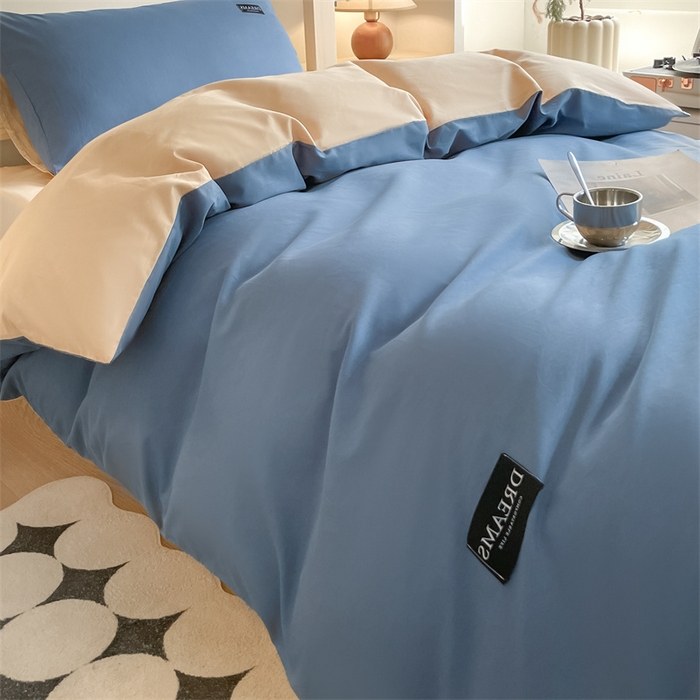 91家纺网 家纺一手货源 找家纺 （总）澜妃 2025新款13372全棉纯棉纯色黑标学生宿舍三件套上下铺三件套