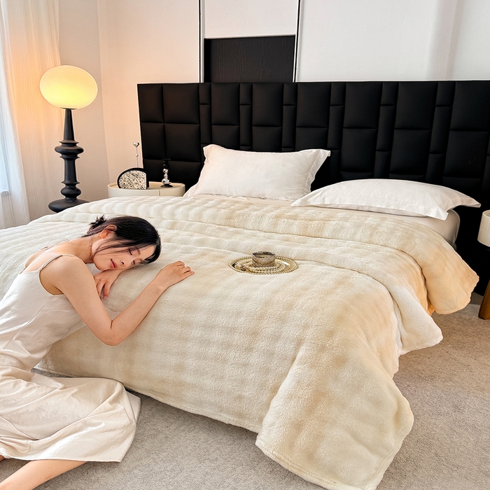 91家纺网 家纺一手货源 找家纺 乐窝家纺仓储 2025新款炫彩水墨画仿兔毛绒大泡泡绒印花法兰绒毛毯毯子大理石纹休闲-水墨画 水墨画-米白