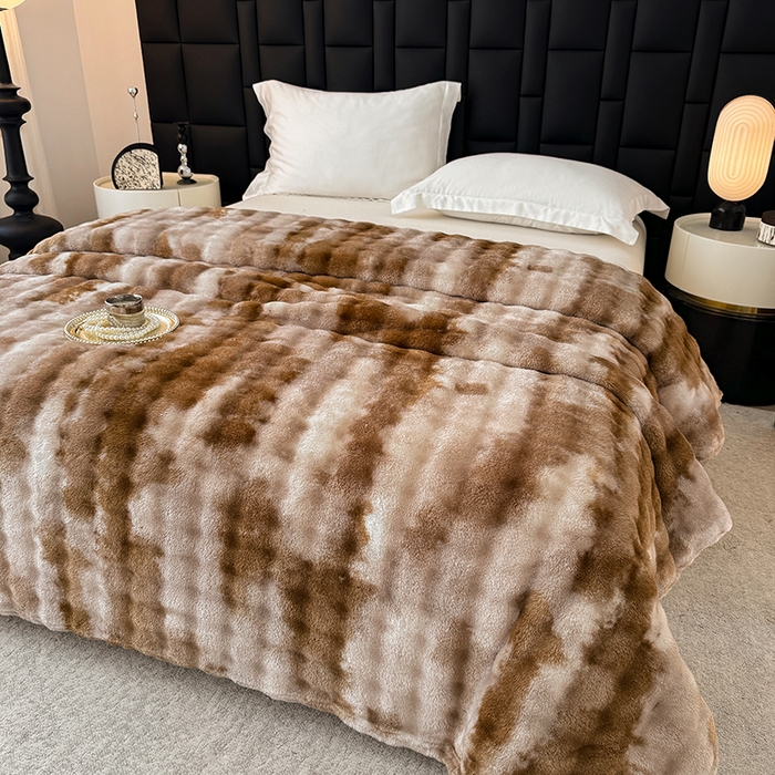 91家纺网 家纺一手货源 找家纺 乐窝家纺仓储 2025新款炫彩水墨画仿兔毛绒大泡泡绒印花法兰绒毛毯毯子大理石纹休闲-水墨画 水墨画-深咖