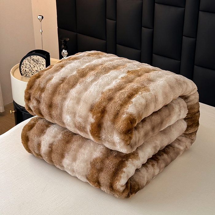 91家纺网 家纺一手货源 找家纺 乐窝家纺仓储 2025新款炫彩水墨画仿兔毛绒大泡泡绒印花法兰绒毛毯毯子大理石纹休闲-水墨画 水墨画-深咖