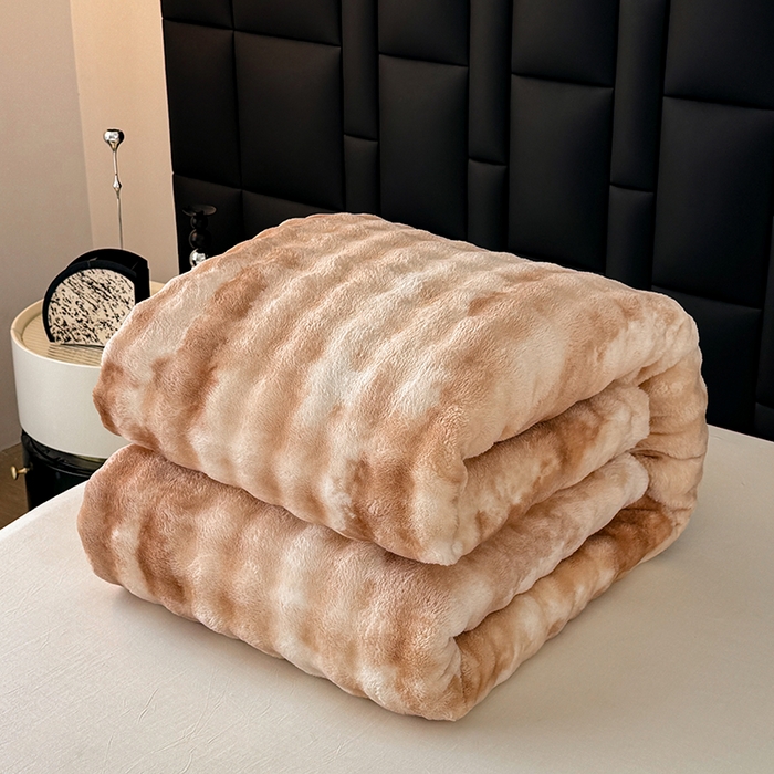 91家纺网 家纺一手货源 找家纺 乐窝家纺仓储 2025新款炫彩水墨画仿兔毛绒大泡泡绒印花法兰绒毛毯毯子大理石纹休闲-水墨画 水墨画-驼