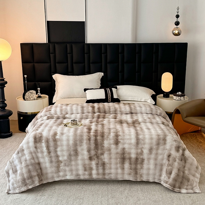 91家纺网 家纺一手货源 找家纺 乐窝家纺仓储 2025新款炫彩水墨画仿兔毛绒大泡泡绒印花法兰绒毛毯毯子大理石纹休闲-水墨画 水墨画-雾灰