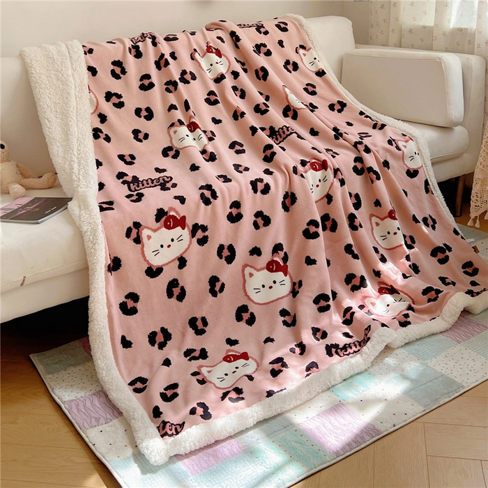 91家纺网 家纺一手货源 找家纺 （总）葡萄家 2025新款A类ins小清新少女可爱奶油猫咪卡通加厚牛奶绒羊羔绒多功能毛毯毯子