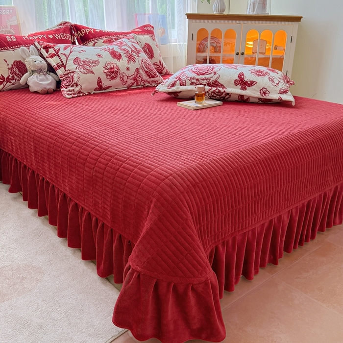 91家纺网 家纺一手货源 找家纺 铠畅 2025新款牛奶绒碎花床单床盖四件套 花妖系列云裳-喜上枝头