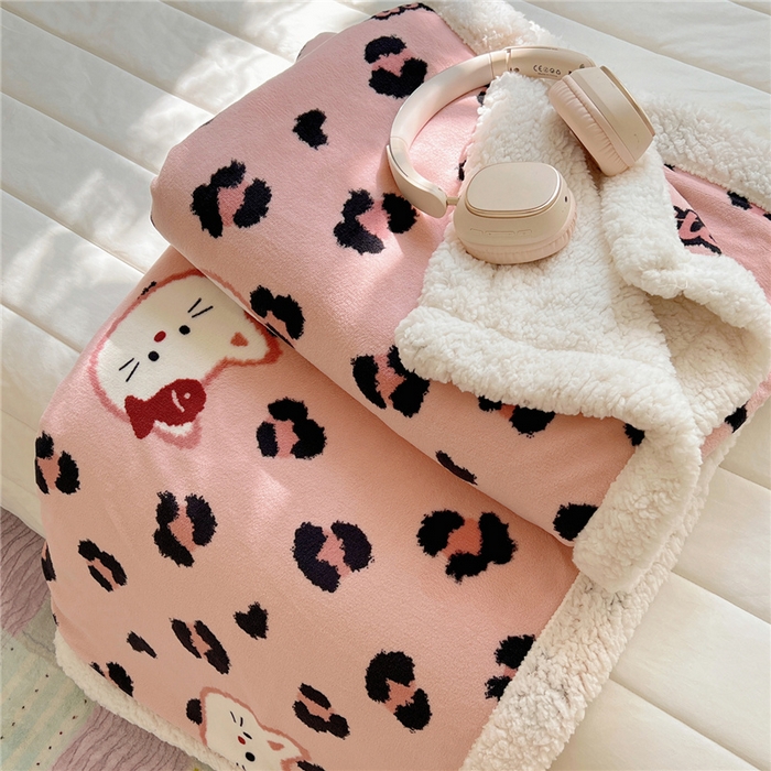 91家纺网 家纺一手货源 找家纺 （总）葡萄家 2025新款A类ins小清新少女可爱奶油猫咪卡通加厚牛奶绒羊羔绒多功能毛毯毯子