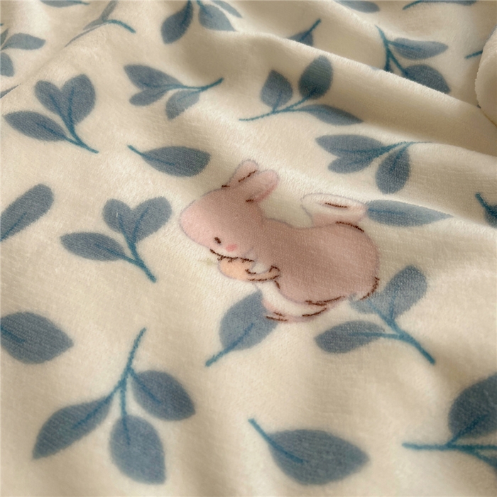 91家纺网 家纺一手货源 找家纺 葡萄家 2025新款A类ins小清新少女可爱奶油猫咪卡通加厚牛奶绒羊羔绒多功能毛毯毯子 绒毛毯-MT可可兔