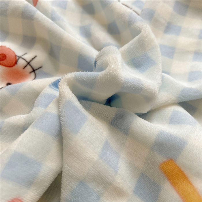 91家纺网 家纺一手货源 找家纺 葡萄家 2025新款A类ins小清新少女可爱奶油猫咪卡通加厚牛奶绒羊羔绒多功能毛毯毯子 绒毛毯-MT蓝格喵喵