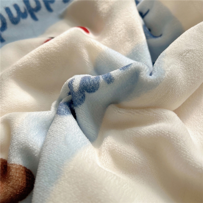 91家纺网 家纺一手货源 找家纺 葡萄家 2025新款A类ins小清新少女可爱奶油猫咪卡通加厚牛奶绒羊羔绒多功能毛毯毯子 绒毛毯-MT欢乐狗