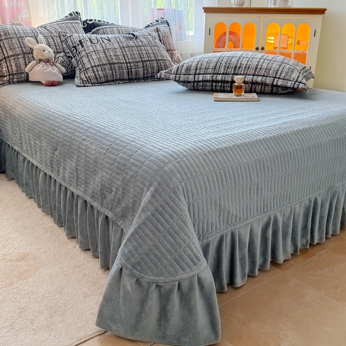 91家纺网 家纺一手货源 找家纺 铠畅 2025新款牛奶绒碎花床单床盖四件套 花妖系列云裳-香风玫瑰