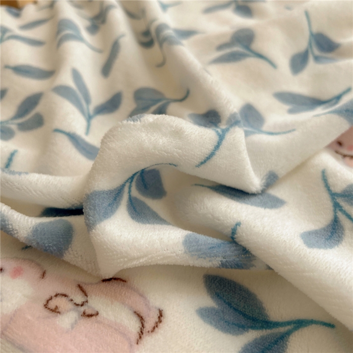 91家纺网 家纺一手货源 找家纺 葡萄家 2025新款A类ins小清新少女可爱奶油猫咪卡通加厚牛奶绒羊羔绒多功能毛毯毯子 绒毛毯-MT可可兔