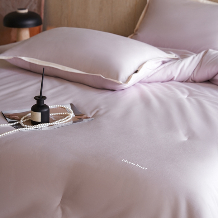 91家纺网 家纺一手货源 找家纺 丽笙被芯 2025新款云绵磨毛懒人被 被子被芯 淡月紫